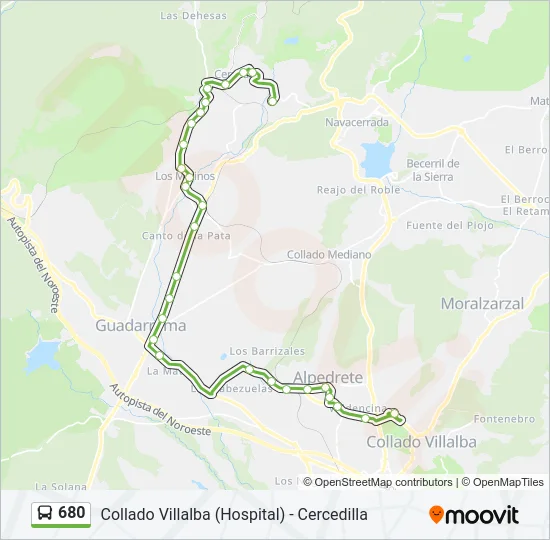680 Bus Line Map