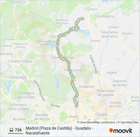 726 Bus Line Map