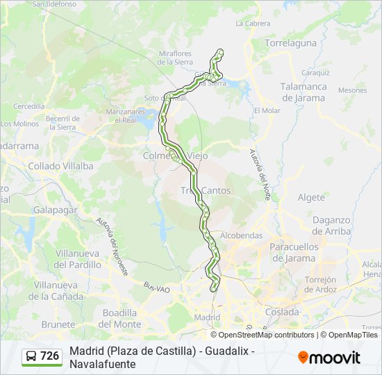 726 bus Mapa de línia