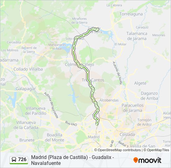 726 bus Mapa de línia