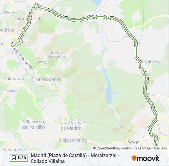 Mapa de 876 de autobús