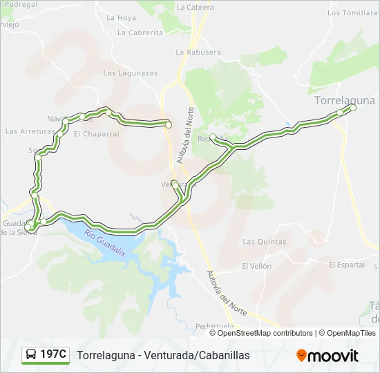 197C Bus Line Map