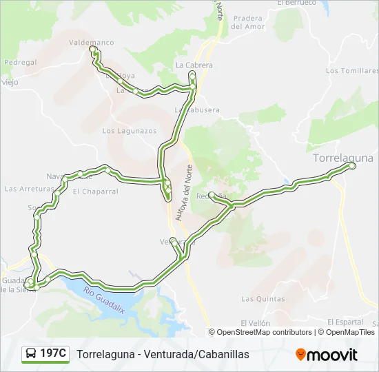 197C Bus Line Map