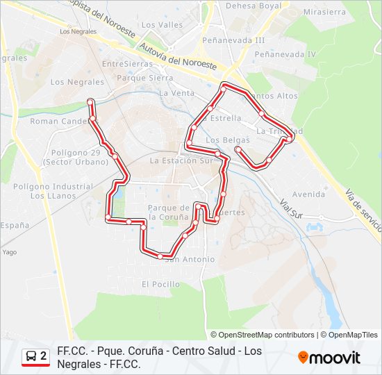 2 Bus Line Map