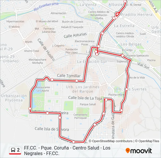 2 bus Mapa de línia