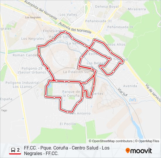 Mapa de 2 de autobús