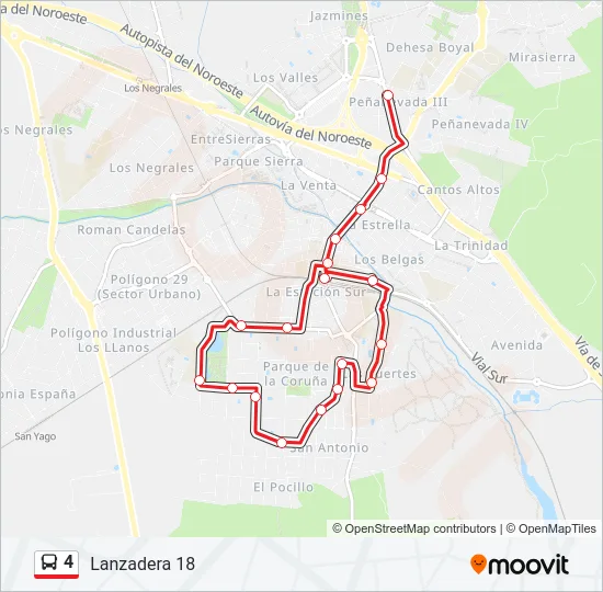 4 bus Mapa de línia
