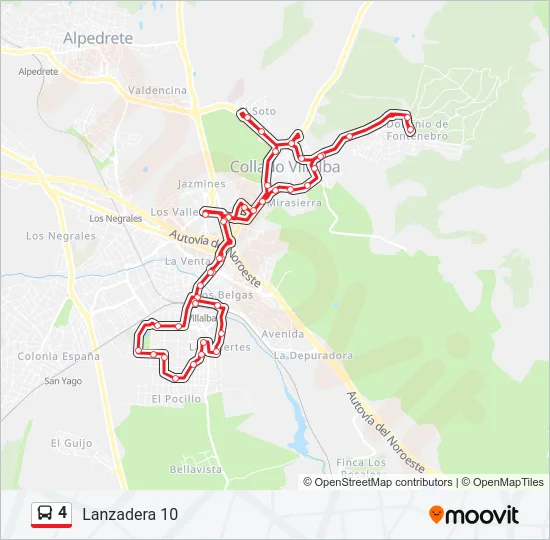 4 Bus Line Map