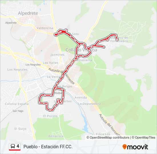 4 bus Mapa de línia