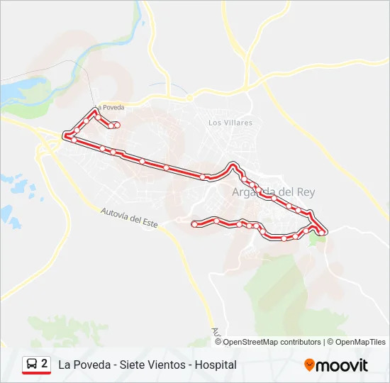 2 bus Mapa de línia