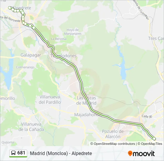 681 Bus Line Map