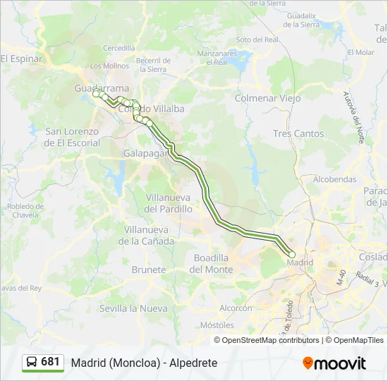 681 Bus Line Map