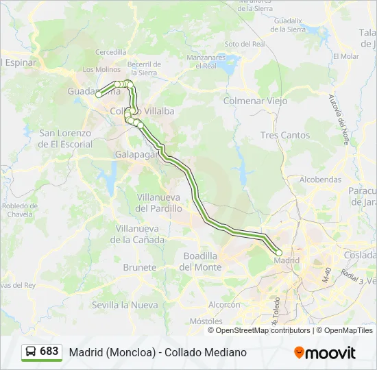 683 Bus Line Map