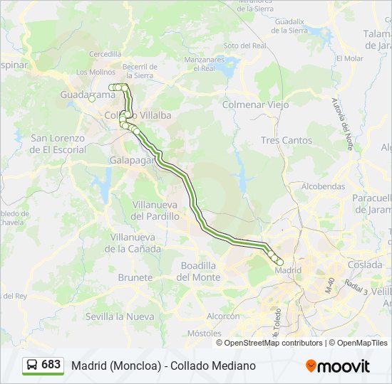 683 bus Mapa de línia