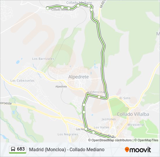 Mapa de 683 de autobús