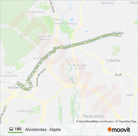 180 Bus Line Map