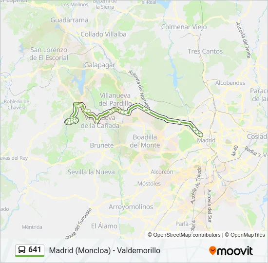 641 Bus Line Map
