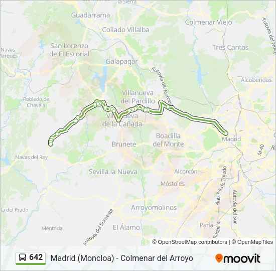 642 Bus Line Map