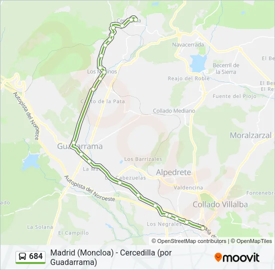 684 Bus Line Map