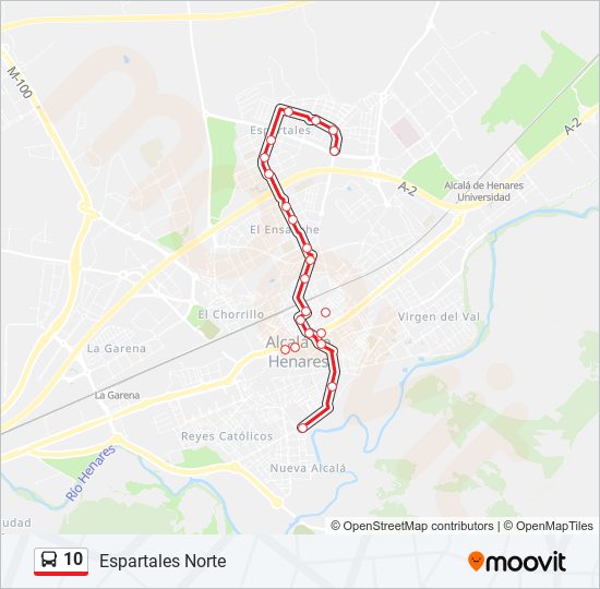 Mapa de 10 de autobús