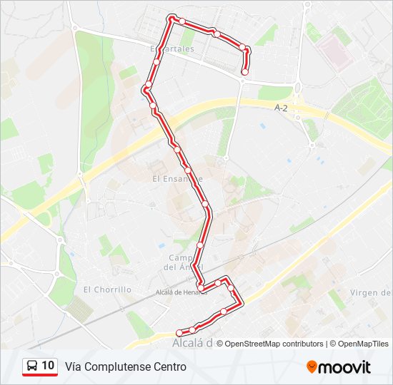 10 bus Mapa de línia