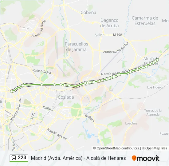 223 Bus Line Map