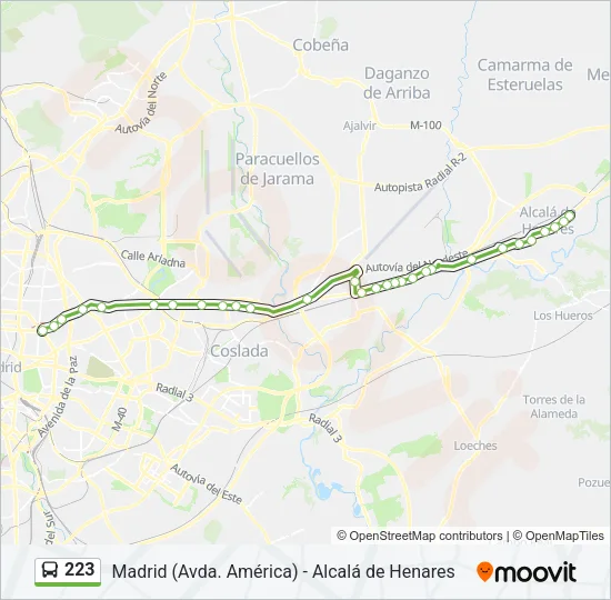 223 Bus Line Map