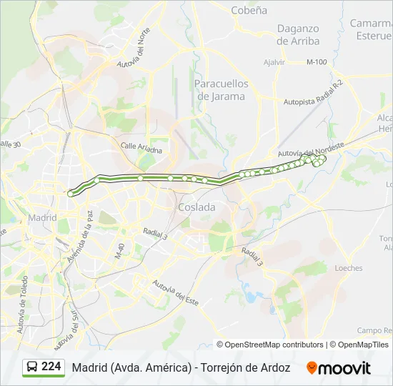 224 Bus Line Map