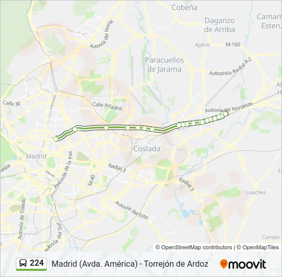224 Bus Line Map