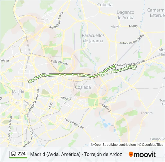 224 Bus Line Map