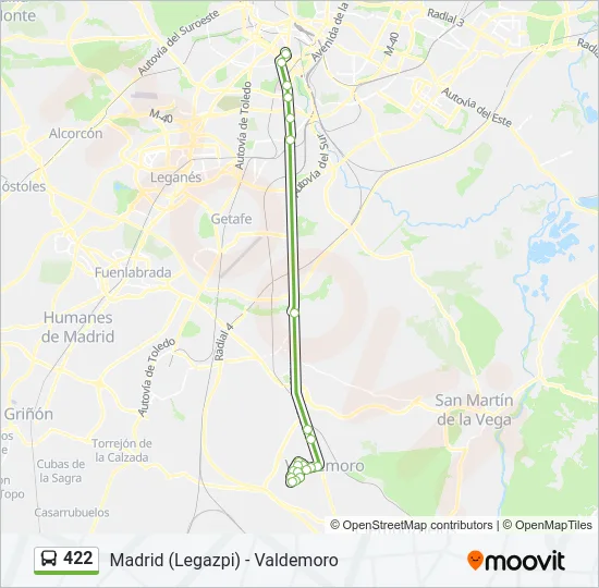 422 Bus Line Map