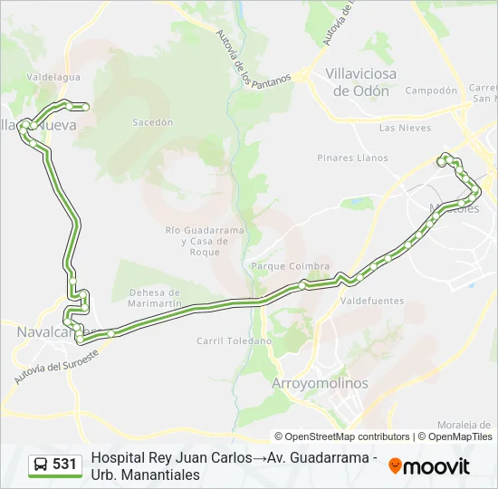531 Bus Line Map