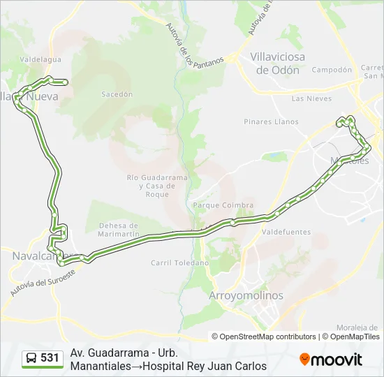 531 Bus Line Map