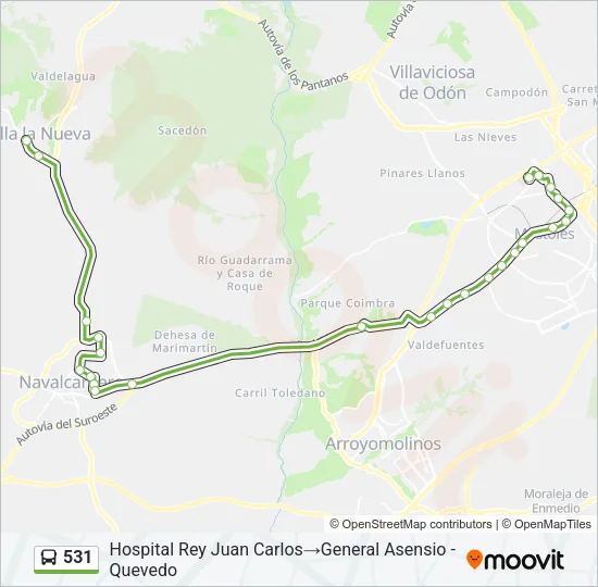 531 Bus Line Map