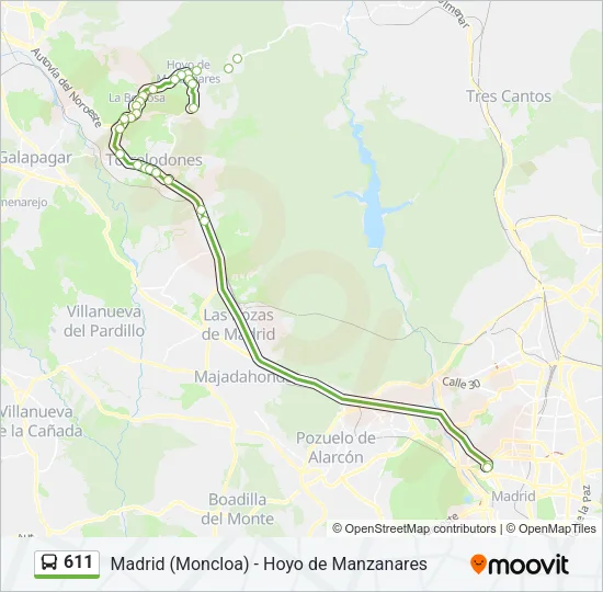 611 Bus Line Map