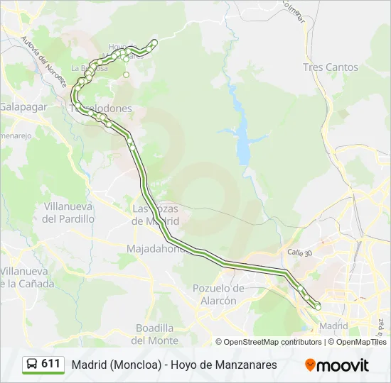 611 Bus Line Map