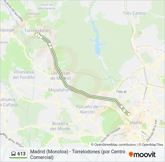 613 Bus Line Map