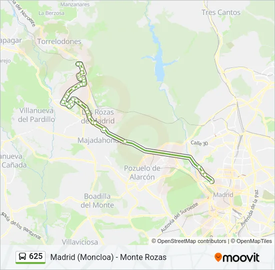 625 Bus Line Map