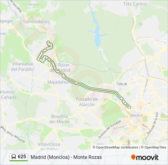 625 Bus Line Map