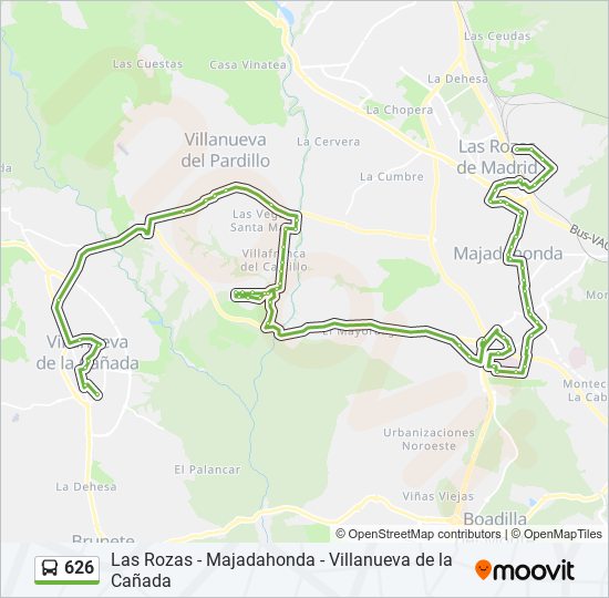 Mapa de 626 de autobús