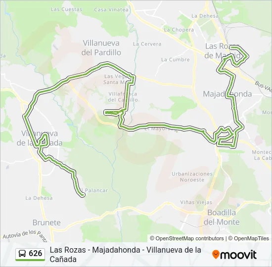 626 Bus Line Map