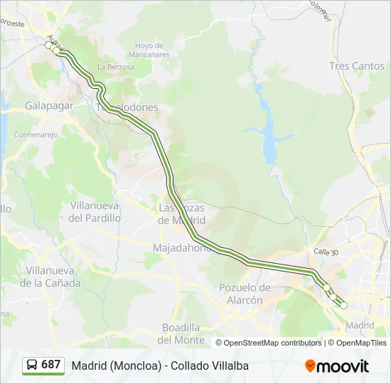 687 Bus Line Map