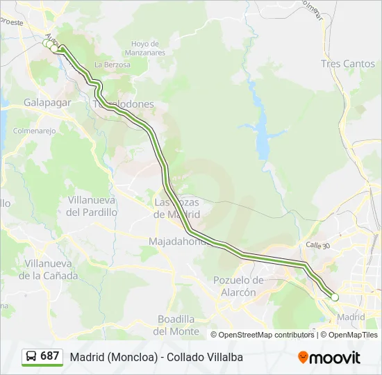 687 Bus Line Map