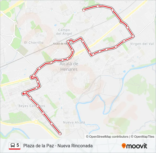 5 Bus Line Map