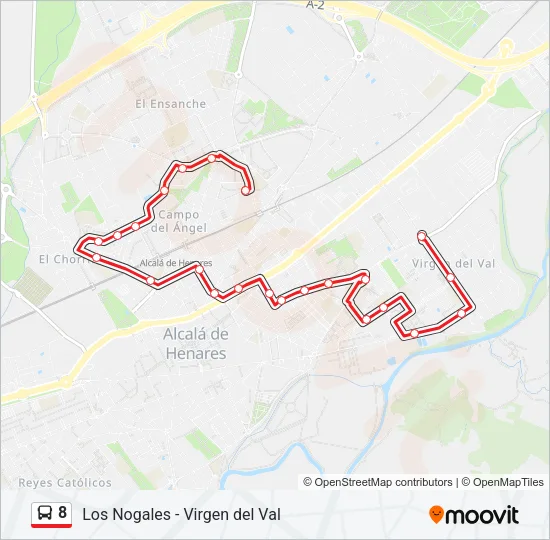 8 Bus Line Map