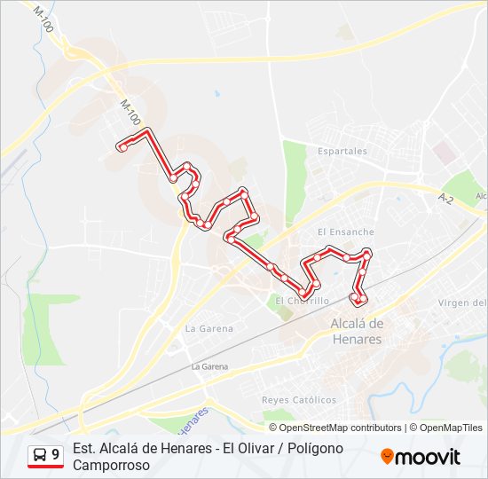 9 bus Line Map