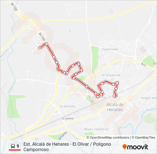 9 Bus Line Map