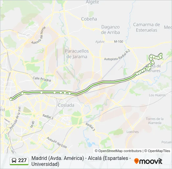 227 Bus Line Map