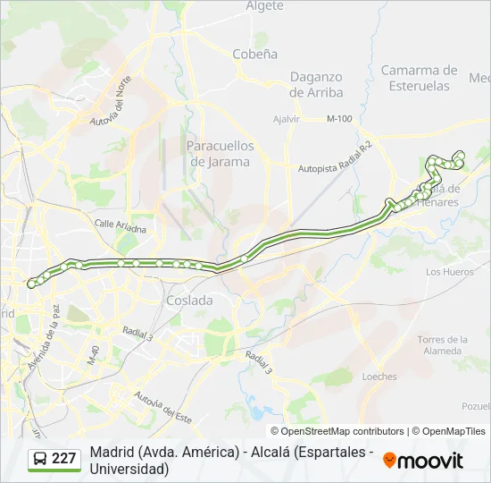 227 Bus Line Map