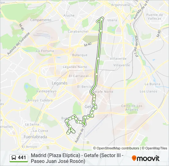 441 Bus Line Map